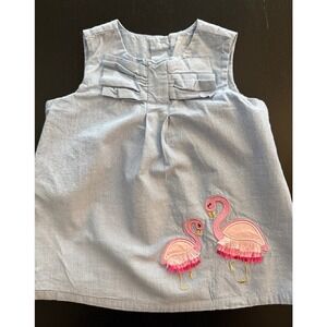 Crown & Ivy Baby‎ Pelican Dress Girls 6m Blue Sleeveless Casual Classic Summer